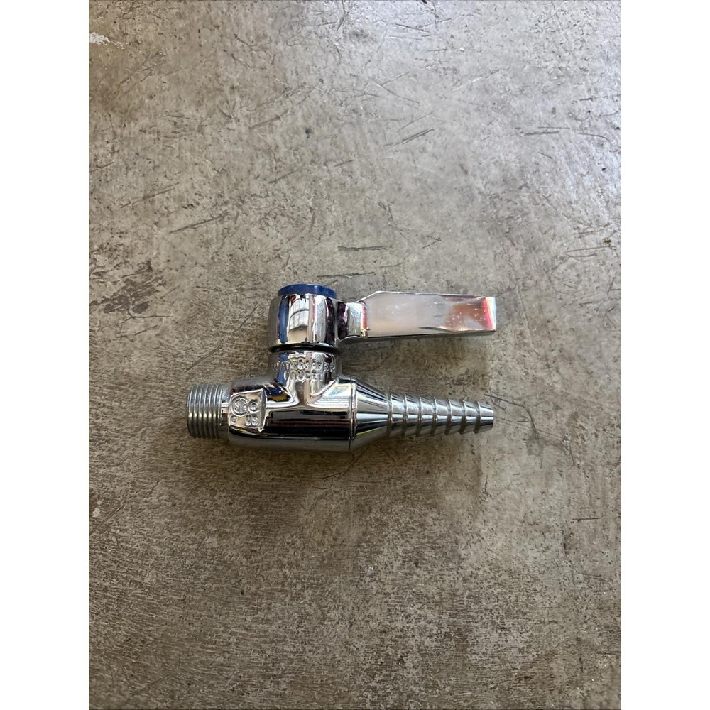 New Watersaver Laboratory Lab Gas Stopcock Brass Valve M Barbed Chrome 1/2 Psi